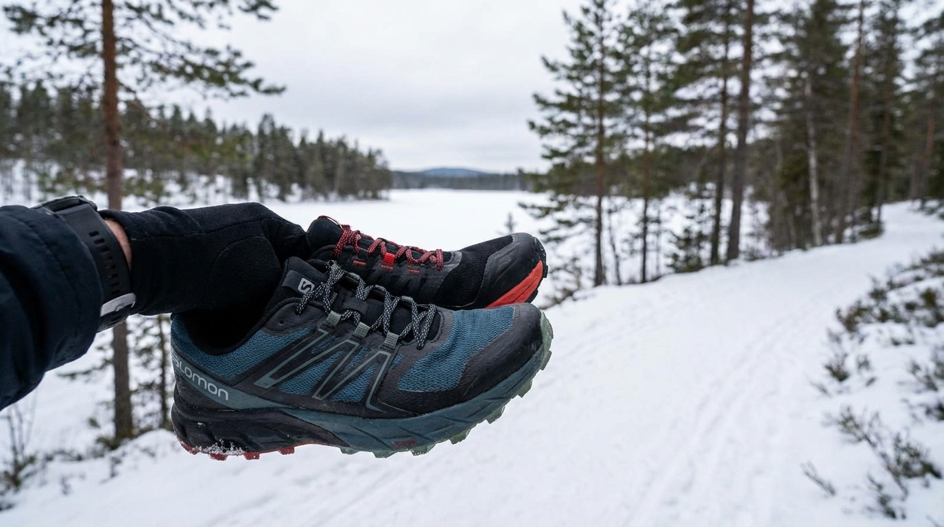 Кроссовки Salomon в руках Кроссовки Salomon в руках