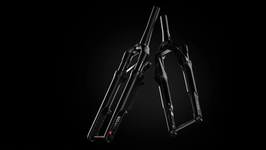 Две велосипедные вилки производства компании DT SWISS.