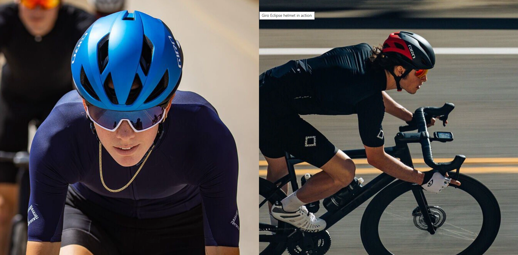 Велосипедист в шлеме Giro