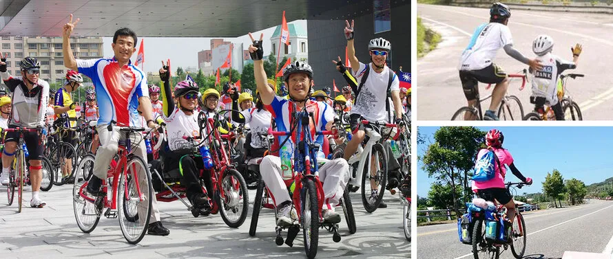 Велосипедисты с ограниченными возможностями на мероприятии в честь 100-летия Тайваня, организованного при поддержке компании KMC в октябре 2011 года