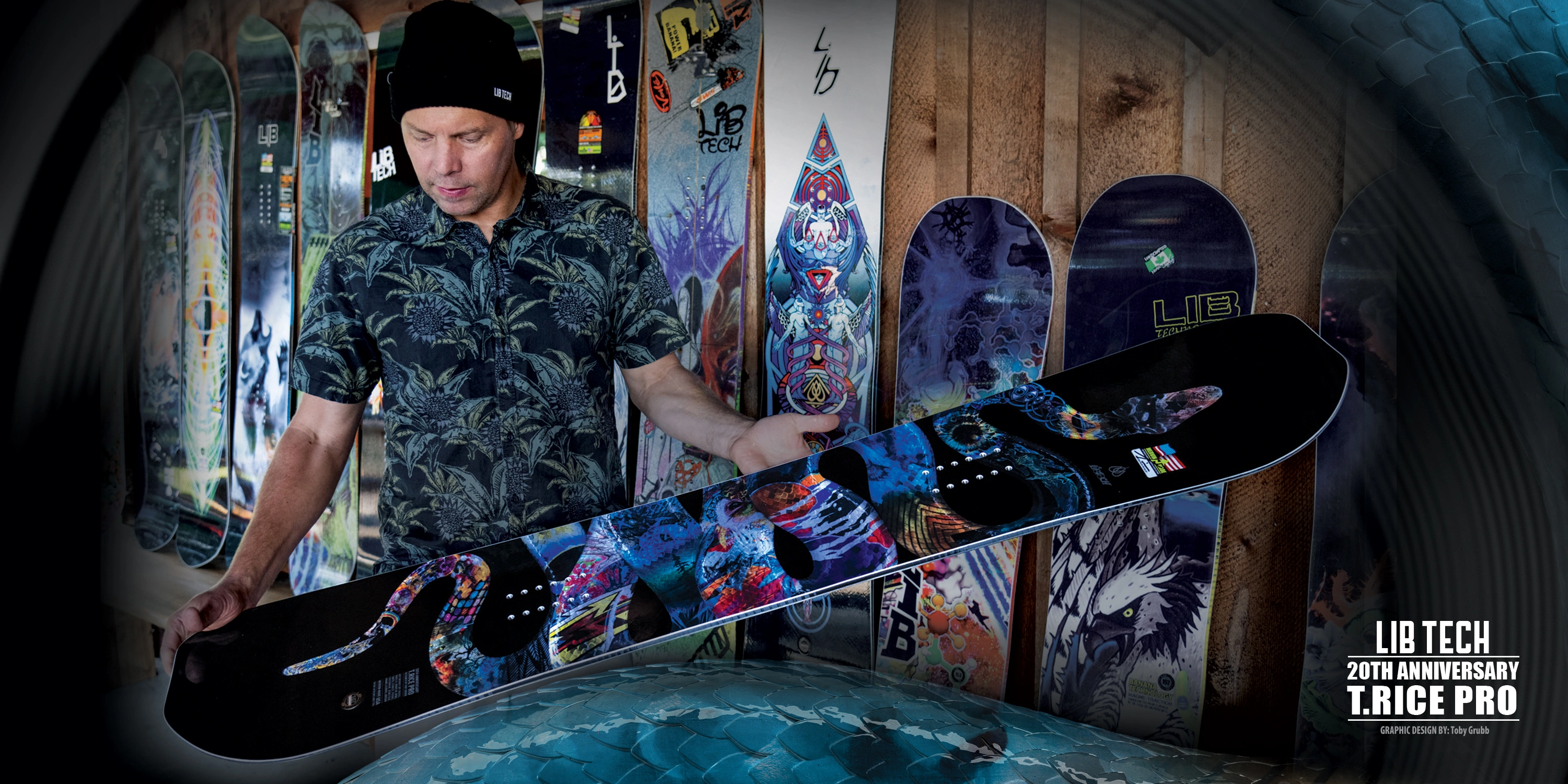 Travis Rice с сноубордом Lib-tech