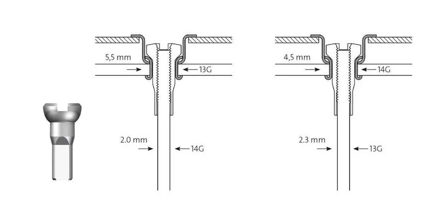 Чертеж отверстия для ниппелей 14G в ободе и спицы 13G, отверстия для ниппелей 13G в ободе и спицы 14G.